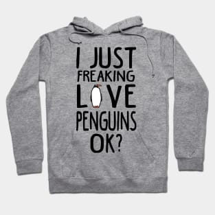 Love Penguins. Funny Penguin Gift Hoodie